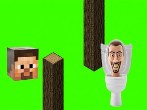 Spinning Skibidi Toilet Flappy Minecraft Online Game