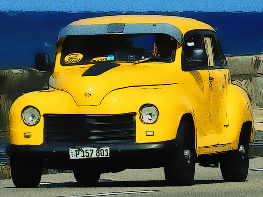 Cuban Taxi Vehicles Puzzle Game